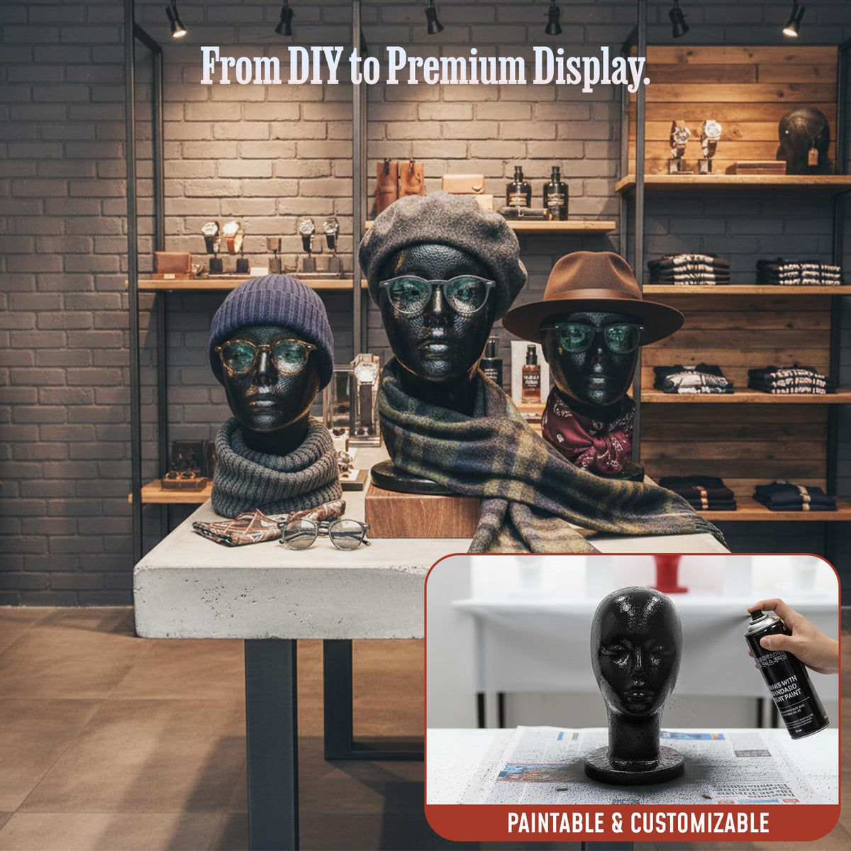 STUDIO LIMITED hat displayed on head to show retail presentation advantage