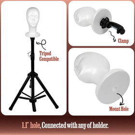 STUDIO LIMITED head clamped to stand for hands-free styling convenience