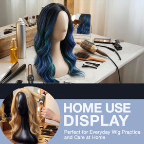 STUDIO LIMITED mannequin head with wig displays lifelike drape and styling clarity