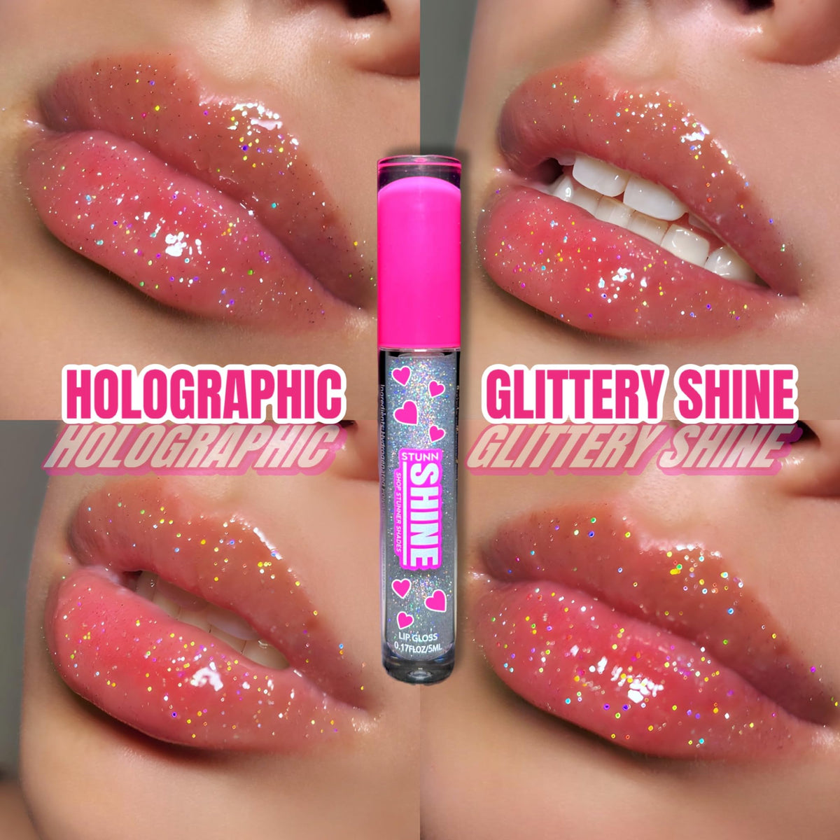 Shop Stunner Shades close-up of holographic glitter texture for intense shine