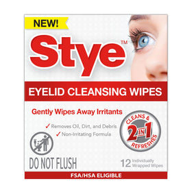 Stye front packaging showing 12-count wipes and branding for easy recognition