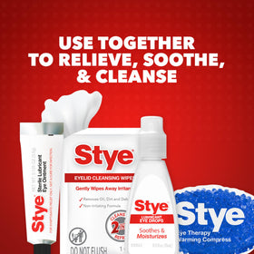 Stye wipe gently cleansing an eyelid to remove oil and debris without irritation