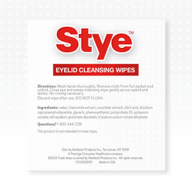 Stye wipe displayed with Stye Eye Drops and Ointment for coordinated eye care
