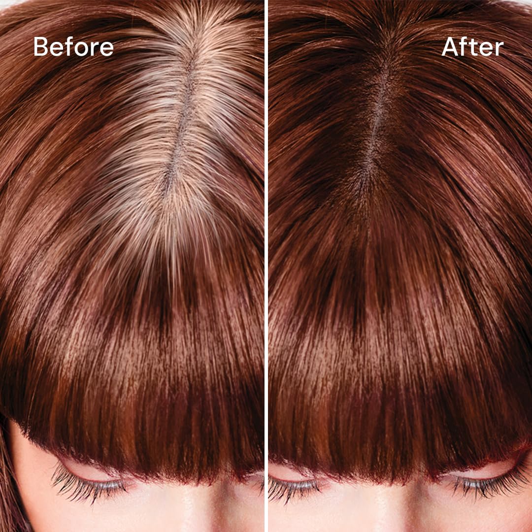 STYLE EDIT before and after roots showing blended natural-looking results