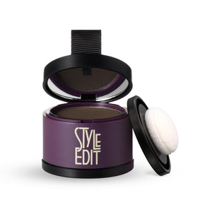 STYLE EDIT front packaging showing compact and applicator, conveys quick root coverage