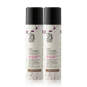 STYLE EDIT front packaging showing light brown root spray for quick coverage
