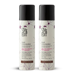 STYLE EDIT front view of 2 oz root touch up spray showing compact bottle and label benefit