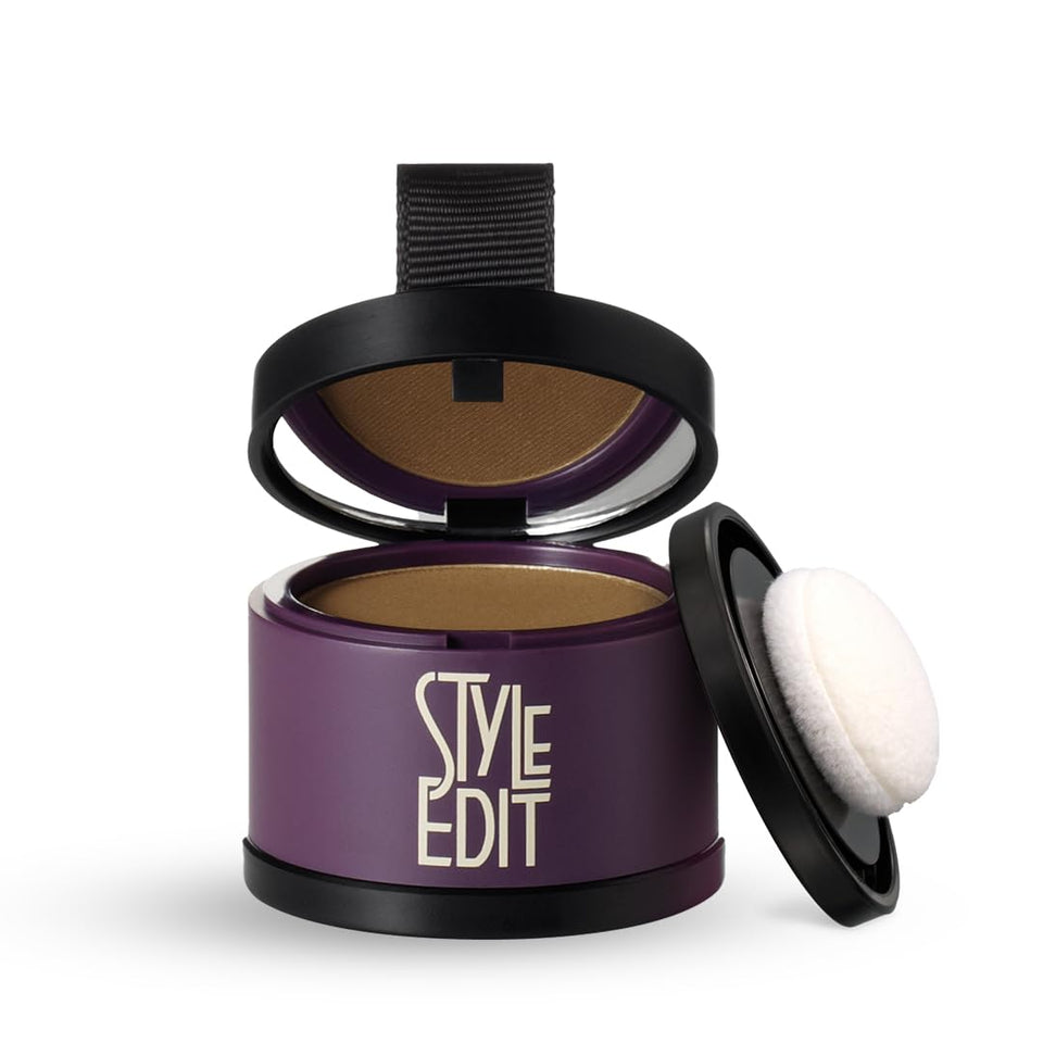 Style Edit product front packaging showing compact powder and applicator, quick coverage