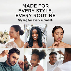 Style Factor styled glossy hair in lifestyle scene showing long-lasting shine