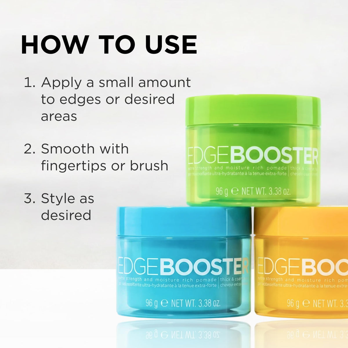 Style Factor jar in hand showing 3.38 oz scale and travel-friendly convenience