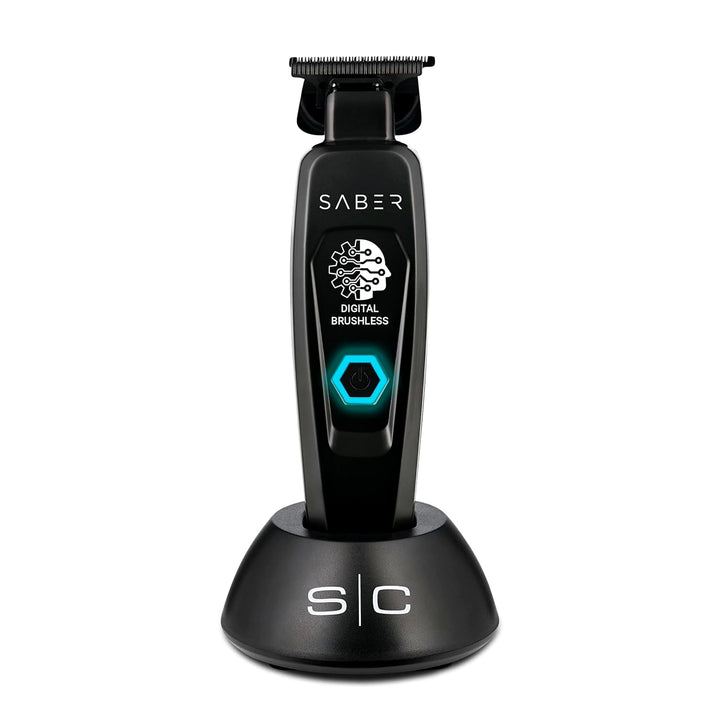 Stylecraft Saber front view showing metal body and ergonomic shape for professional control