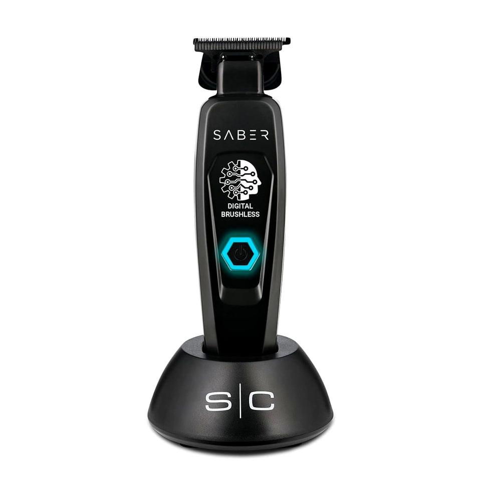 Stylecraft Saber front view showing metal body and ergonomic shape for professional control
