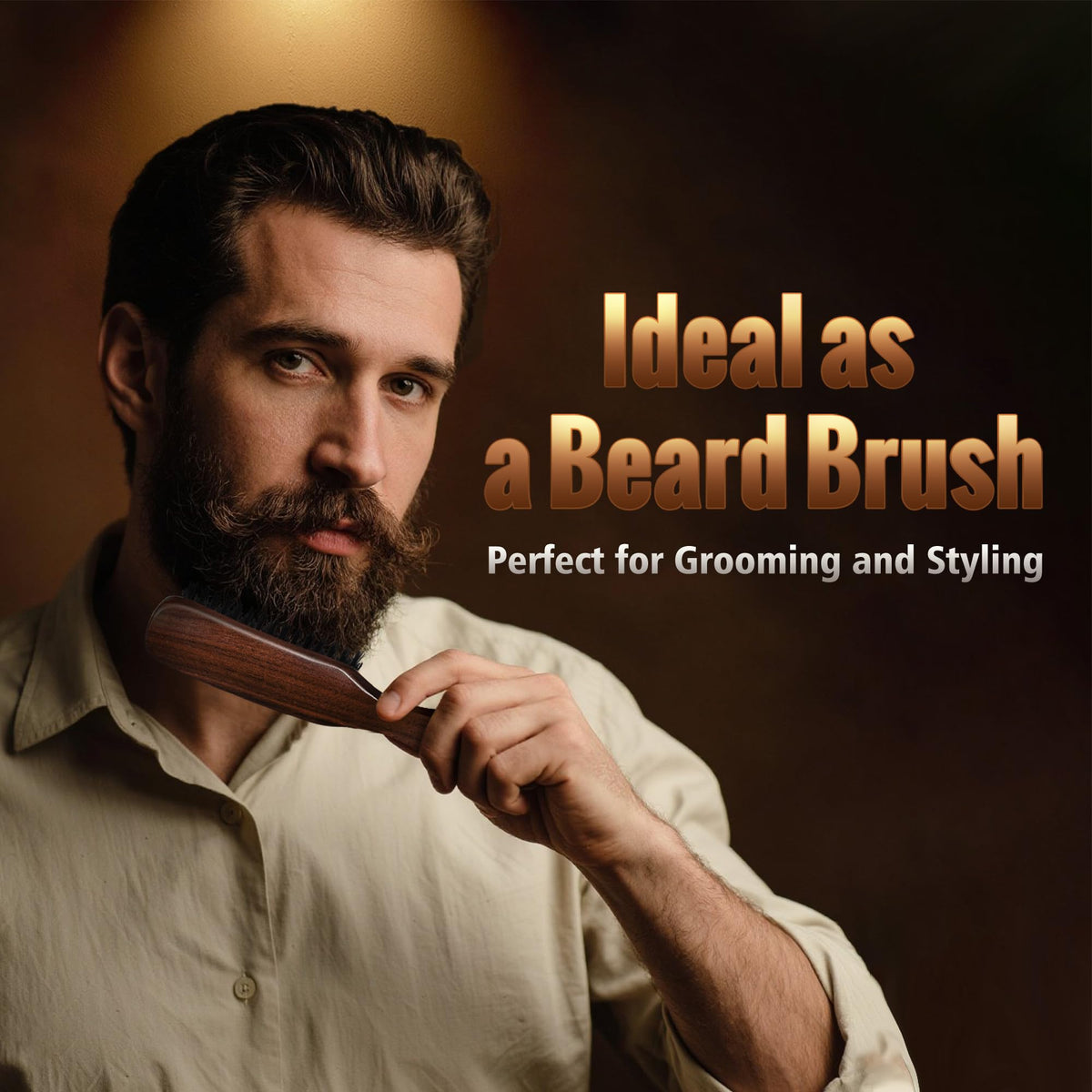 STYLEMATE brush on bathroom counter conveying premium grooming routine