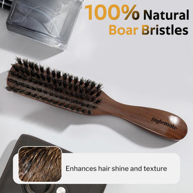 STYLEMATE close-up of wild boar bristles highlighting texture and shine benefits