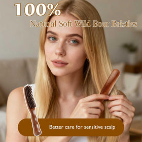 STYLEMATE brushing damp hair to gently detangle without pulling or breakage