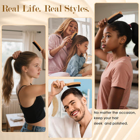 STYLEMATE side profile of brush illustrating dense bristle layout and shape