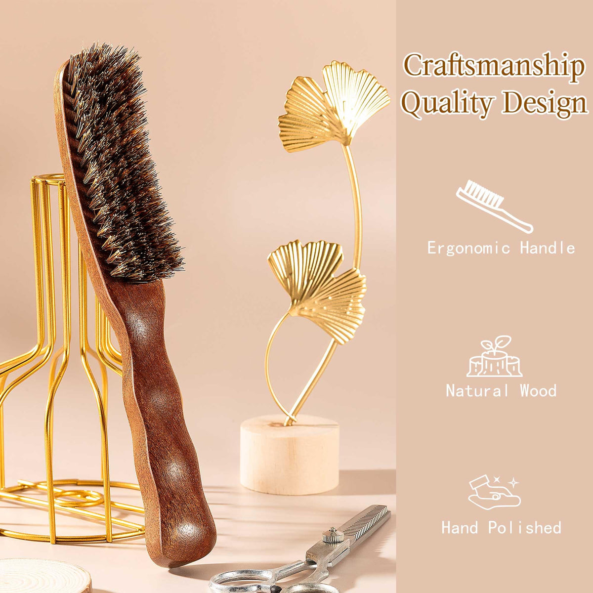 STYLEMATE close-up of soft boar bristles distributing oils for smoother hair