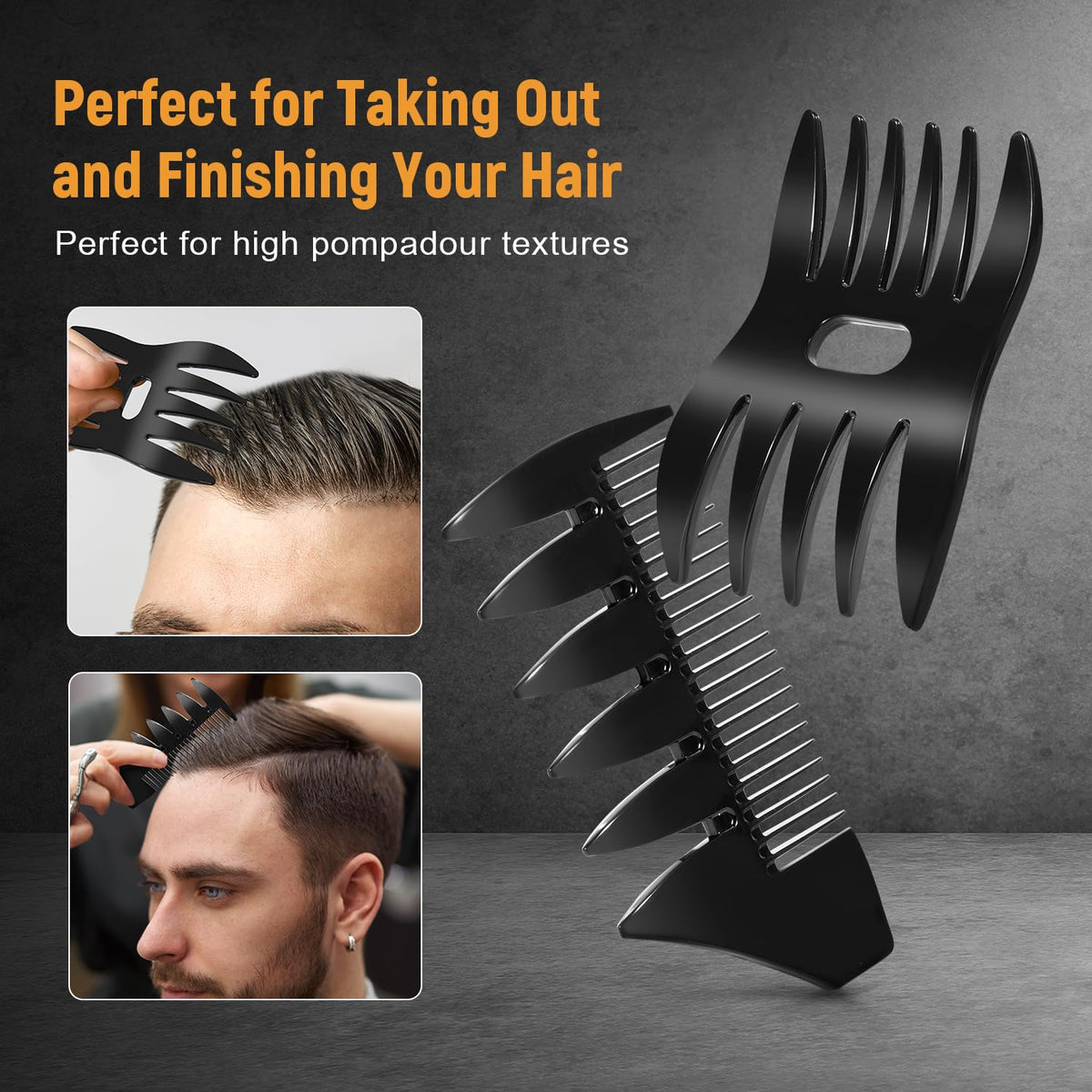 STYLEMATE double-sided comb displayed for quick on-the-go styling benefit