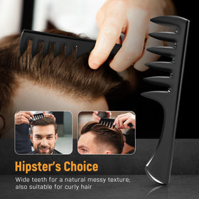 STYLEMATE fish-tail texture comb detail creating lift and layered styling