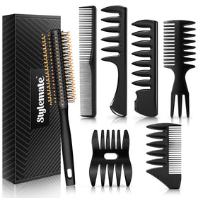 STYLEMATE front packaging showing full comb and brush set, easy grooming