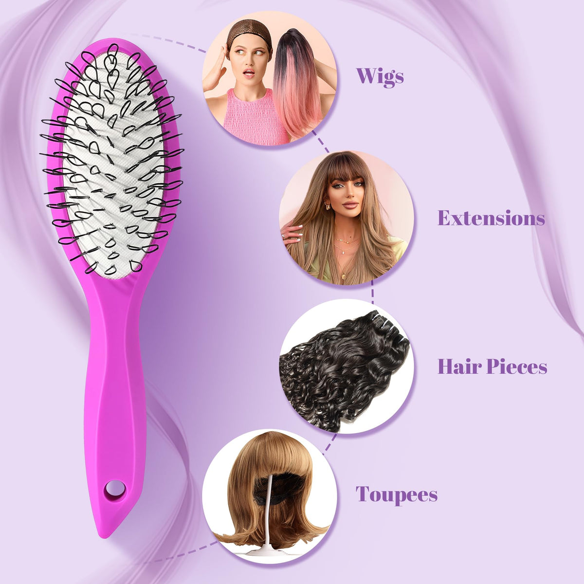 STYLEMATE close-up of loop bristles that gently detangle without pulling