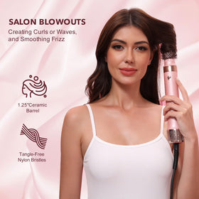 StyleVibe right auto-wrap barrel forming a face-framing wave for balanced styling