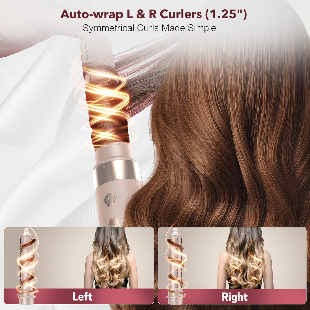StyleVibe auto-wrap left barrel curling hair quickly for effortless waves