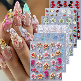 STZPRONAIL front packaging showing six sheets and vibrant floral designs, easy kit