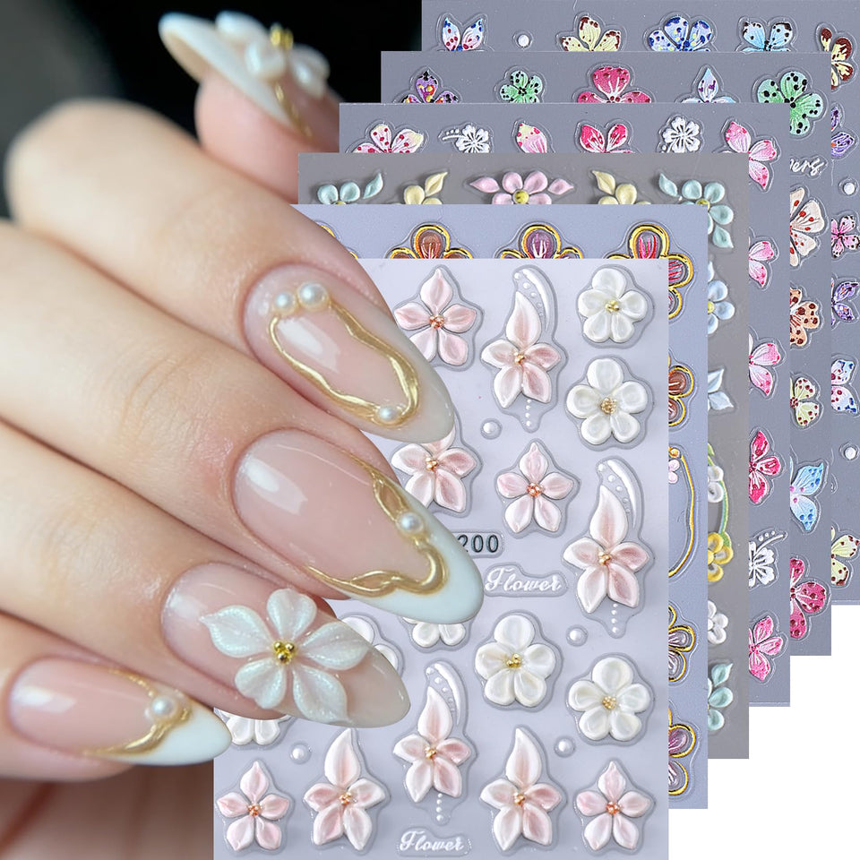 STZPRONAIL front packaging showing six floral decal sheets for easy mani