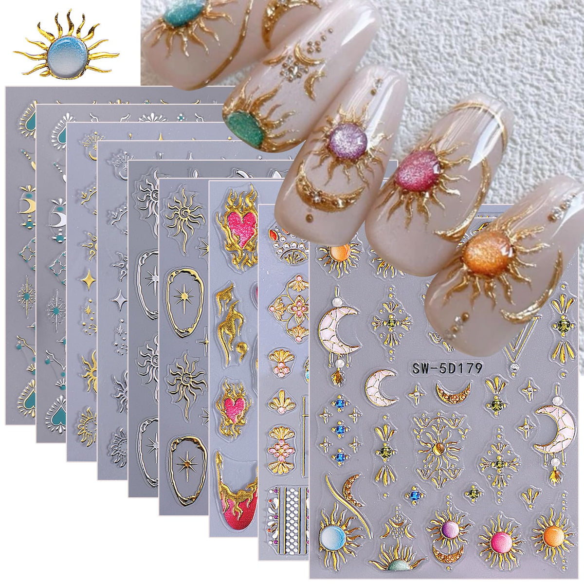 STZPRONAIL nine-sheet packaging showing full sticker variety and benefit of options