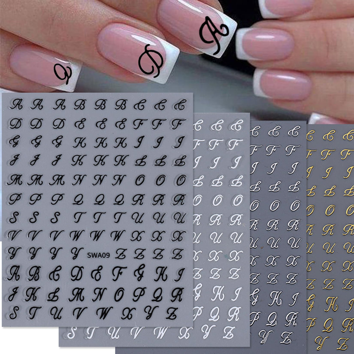 STZPRONAIL sheet detail highlighting gold and silver metallic letters for shine