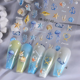 STZPRONAIL stickers in a beach bag setting for travel-ready nail accents