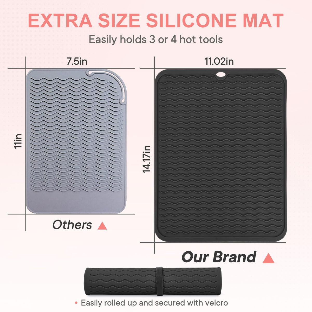 Suafrnut rolled mat secured with velcro for compact storage benefit