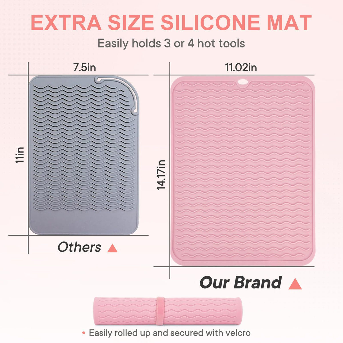 Suafrnut rolled mat secured with Velcro for compact travel and easy packing