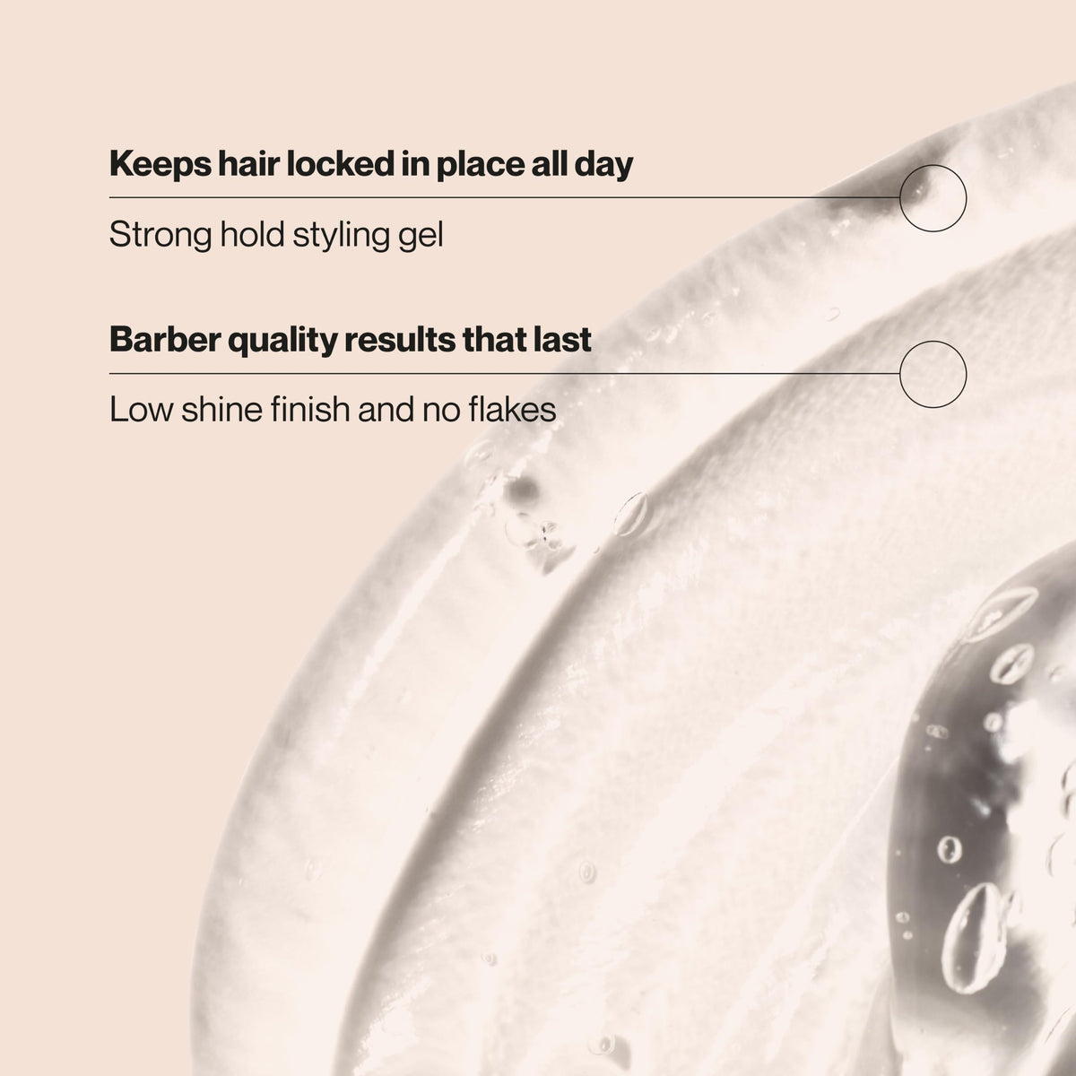 Suave close-up of product label highlighting low-shine and no flakes