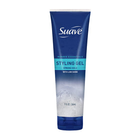 Suave tub front packaging showing branding and strong hold benefit