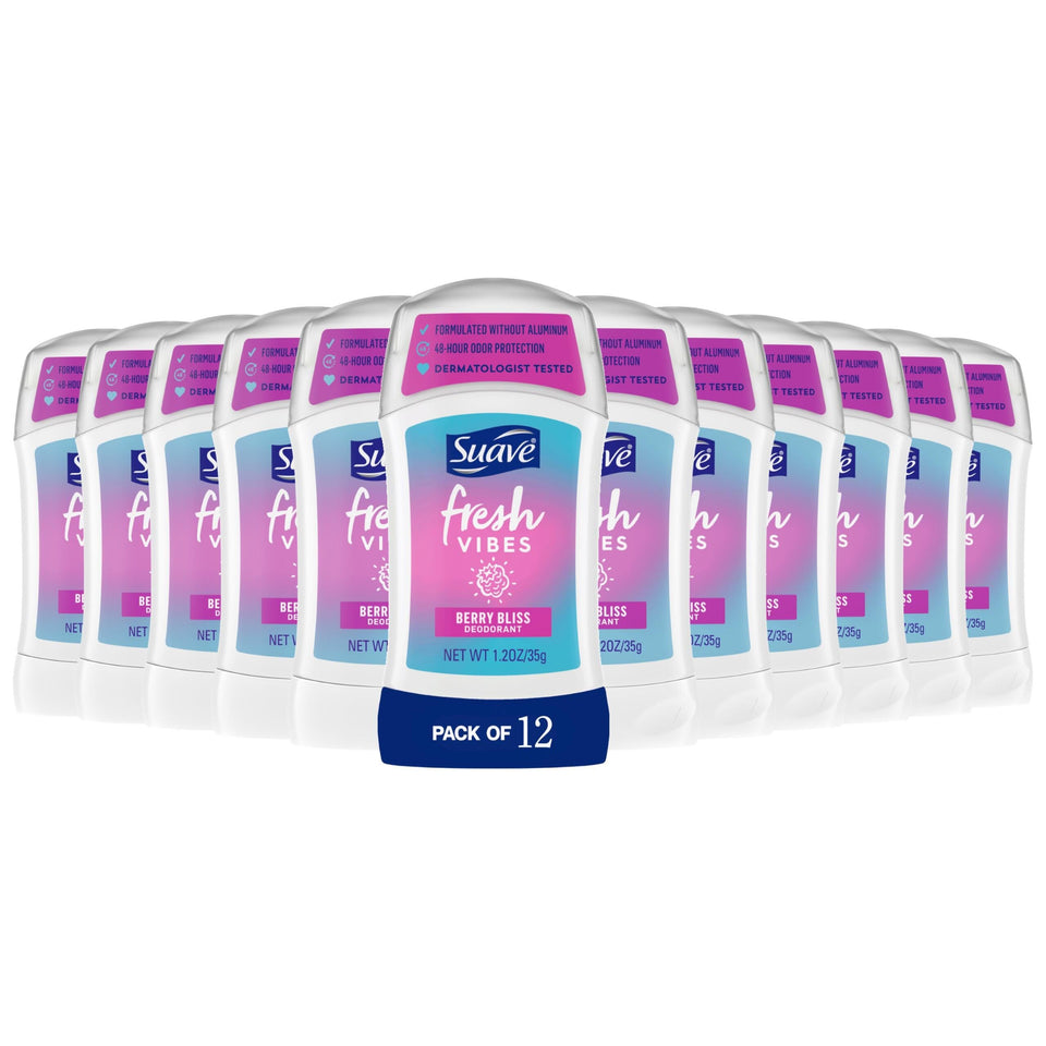 Suave Berry Bliss front packaging showing vibrant berry scent and fresh confidence