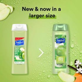Suave bottle cap and dispenser detail for controlled, spill-free use