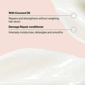 Suave coconut duo side-by-side for visible damage repair benefit
