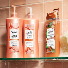 Suave keratin infusion paired with shampoo for a complete routine