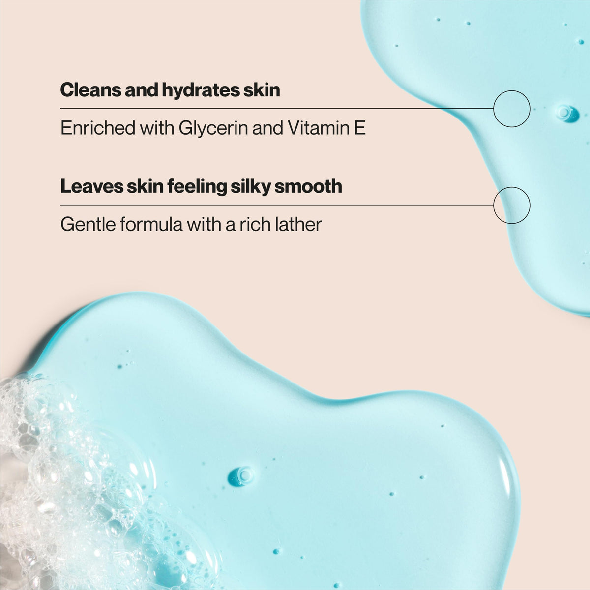 Suave creamy lather close-up demonstrating rich foam and gentle cleansing
