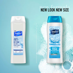 Close-up of Suave rich creamy lather showing moisturized skin feel