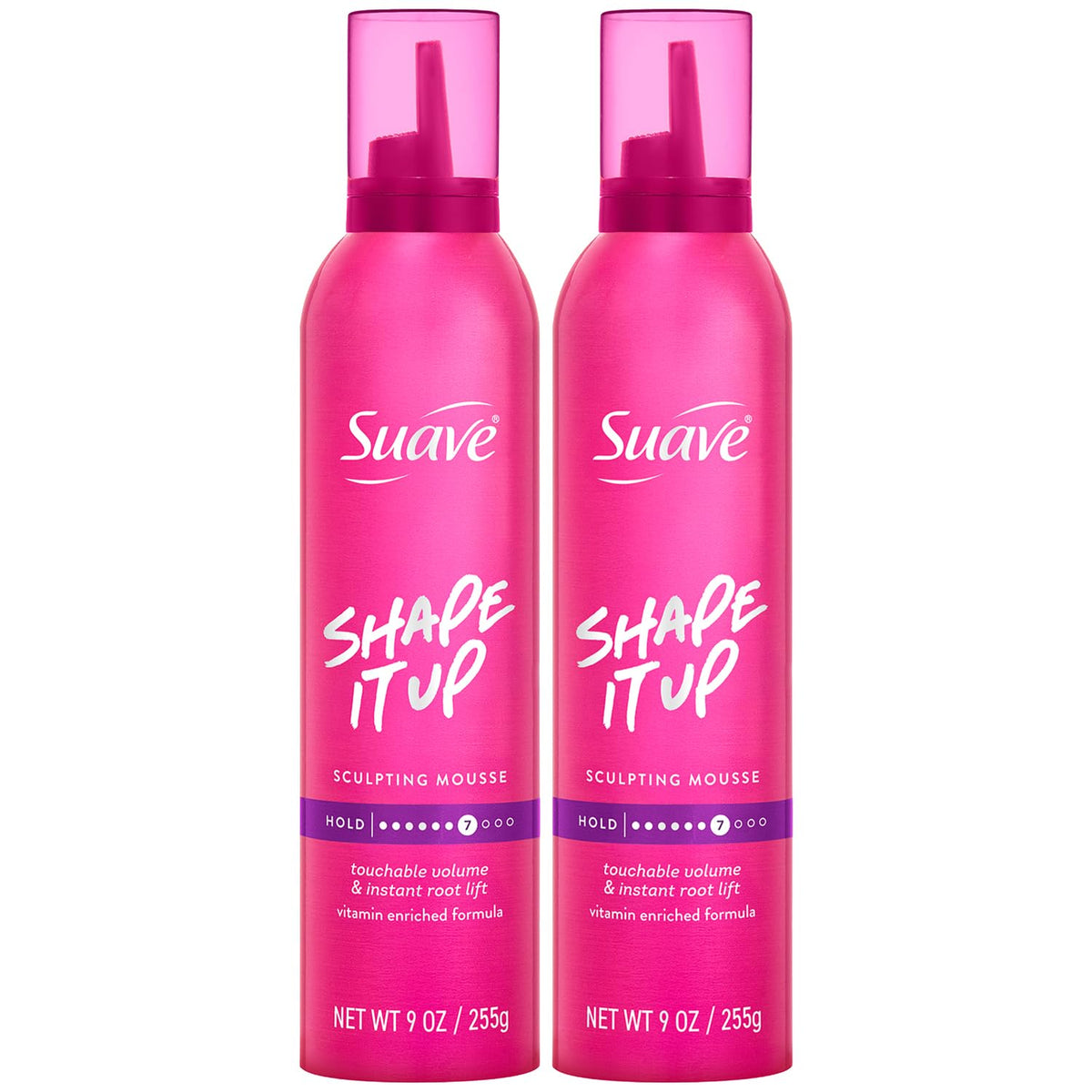 Suave front packaging showing product name and size with styling benefit