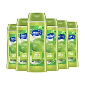Suave bottle front view showing label and apple fragrance for fresh daily cleansing