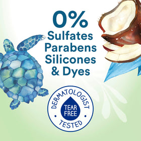 Suave kids label close-up showing ingredients and no-sulfates benefit