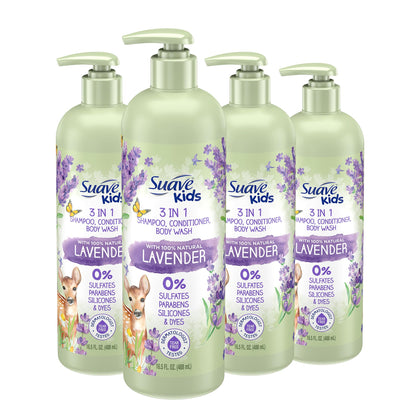 Suave kids front packaging showing bottle and label, easy identification benefit