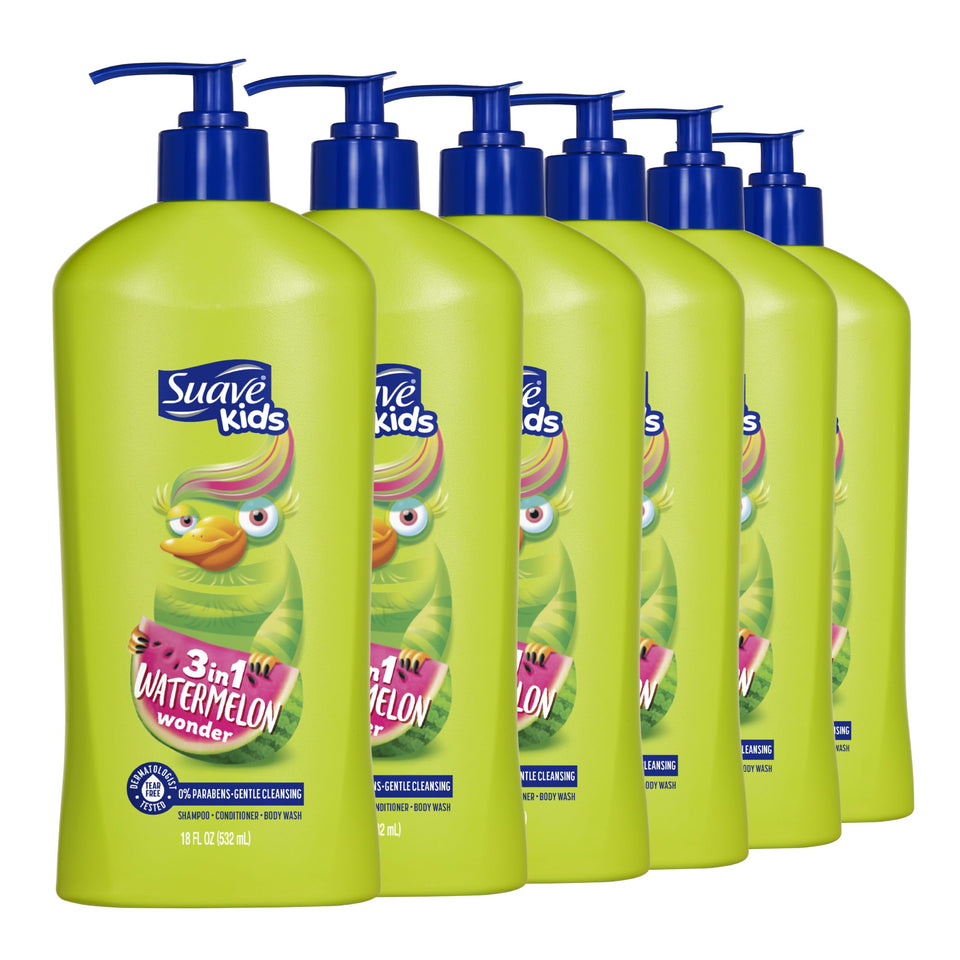 Suave Kids front packaging showing watermelon scent and kid-friendly design