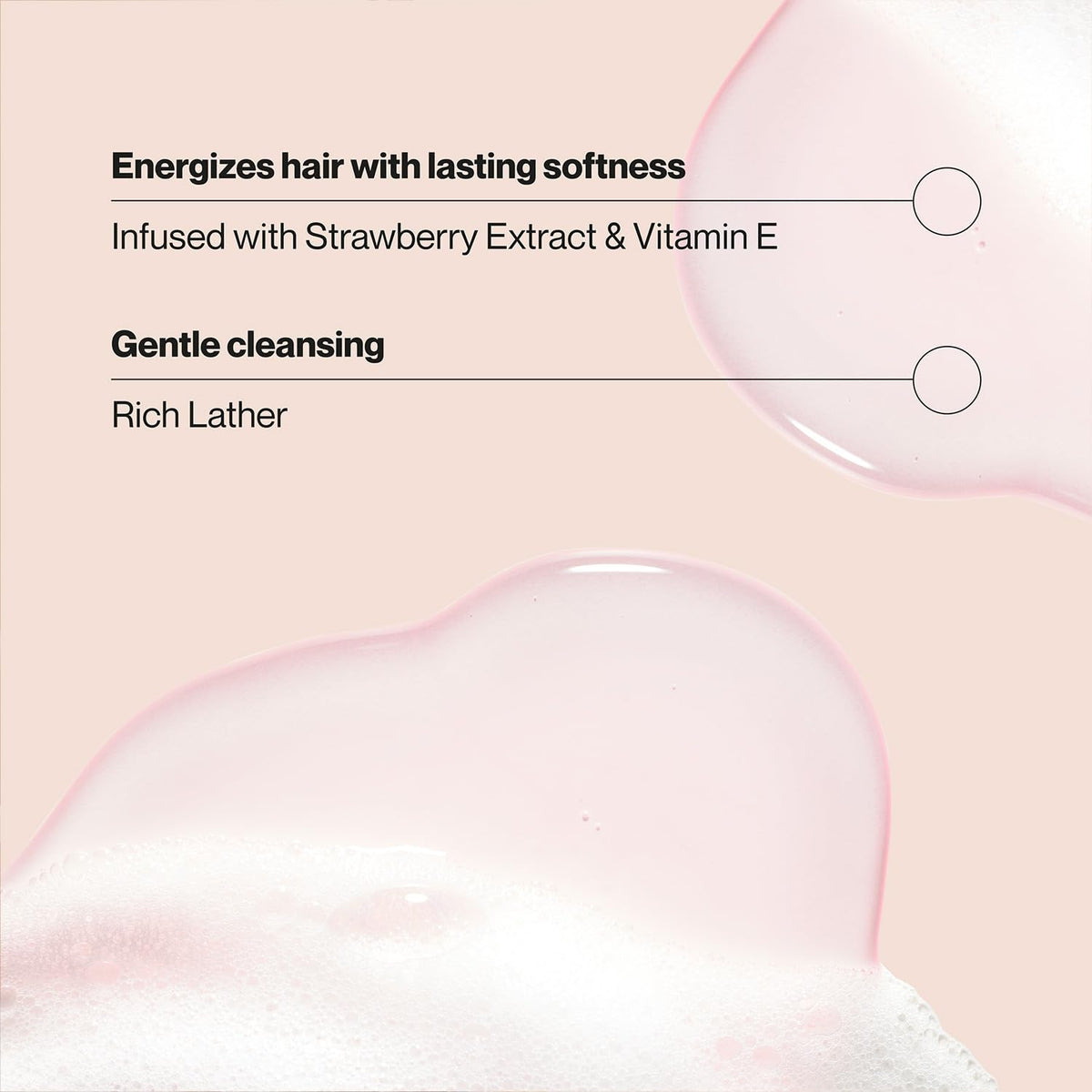 Suave shampoo lather texture close-up showing rich foam that cleans hair gently