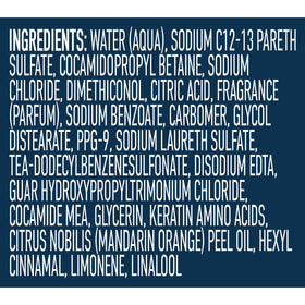 Suave label and ingredients showing keratin amino acids and product details