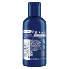 Suave lifestyle shower scene with Citrus Rush energizing scent for mornings